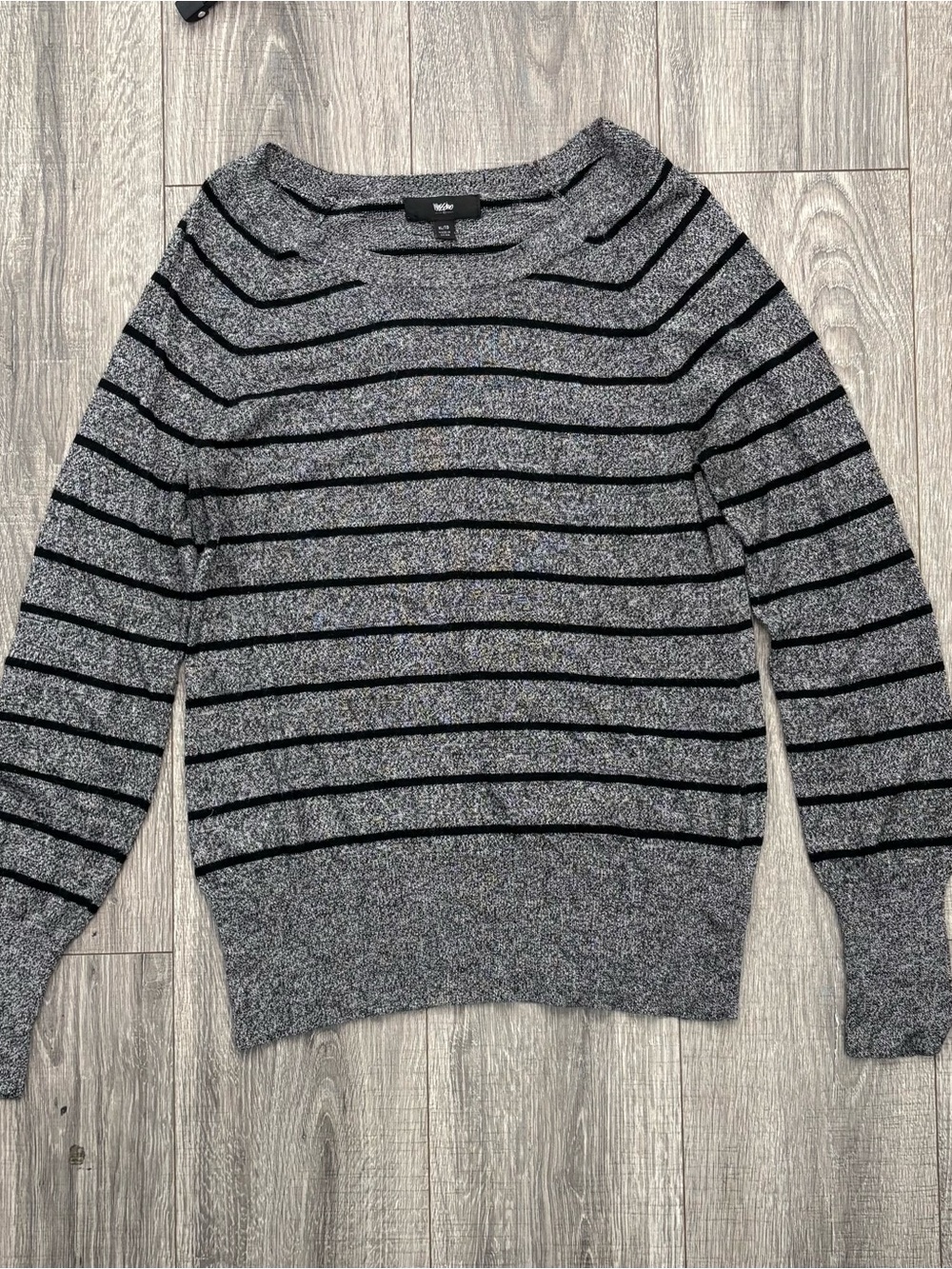 Mossimo Supply Co. Gray and Black Striped Crewneck Sweater 0551
